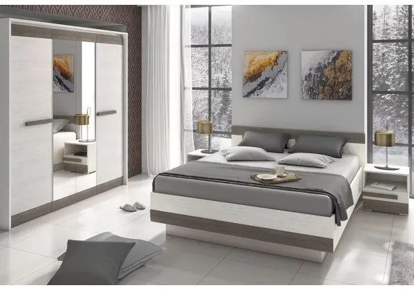 Nočný stolík SARPA 45x46 cm biela/hnedá