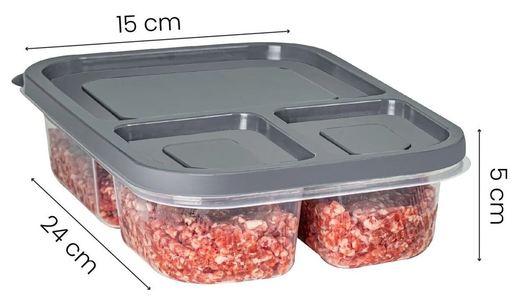 Sada 8 ks potravinových boxů LUY antracitová