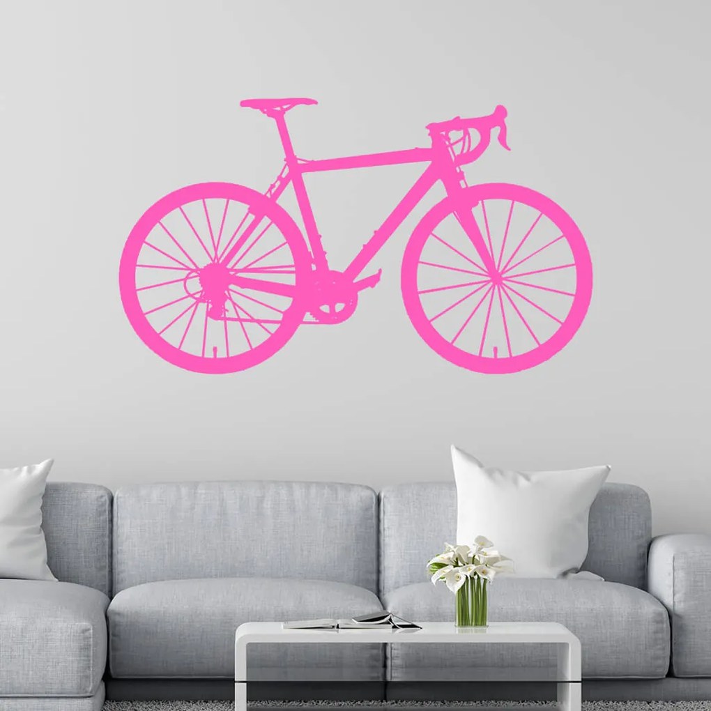 Veselá Stena Samolepka Bicykel Farba: růžová, Veľkosť: 80 x 46 cm