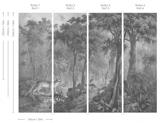 WALLCOLORS Jungle Cat Wallpaper - tapeta POVRCH: Prowall Canvas