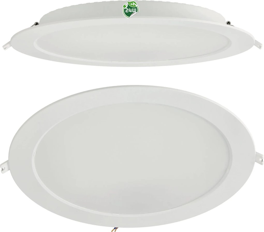 BERGE Okrúhly LED panel zapustený - biely - 24W - PC - neutrálna biela