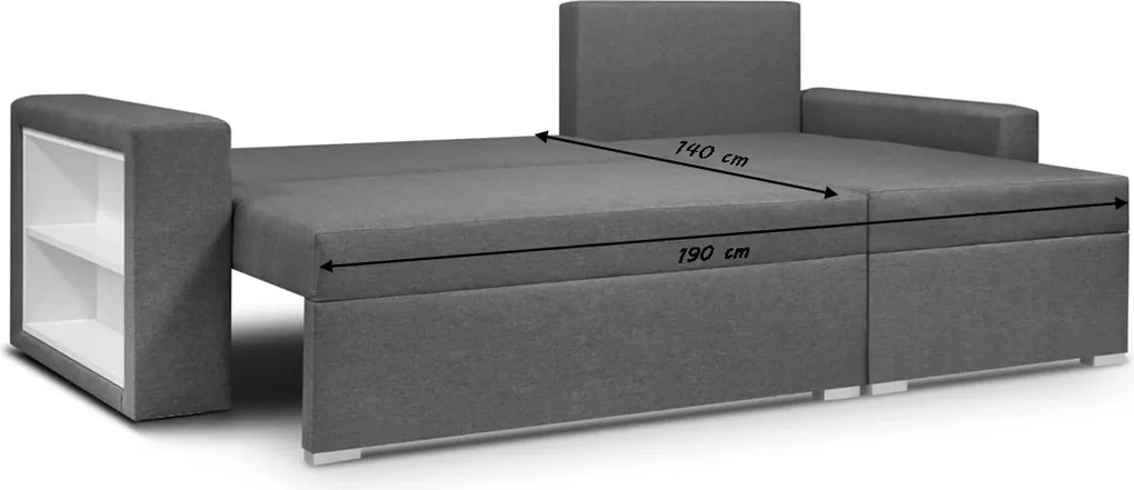 Rohová sedacia súprava s funkciou spania SAMI Černá/krémová