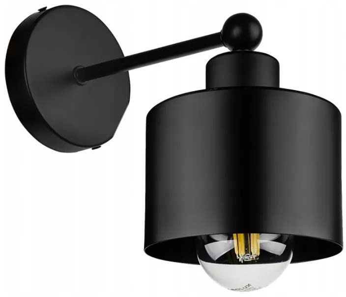 BERGE Nástenná lampa - kinkiet - KUBEK - E27 - čierny