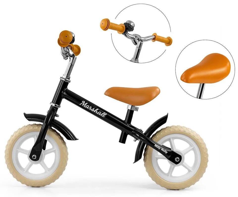 Detské odrážadlo bicykel Milly Mally Marshall Black