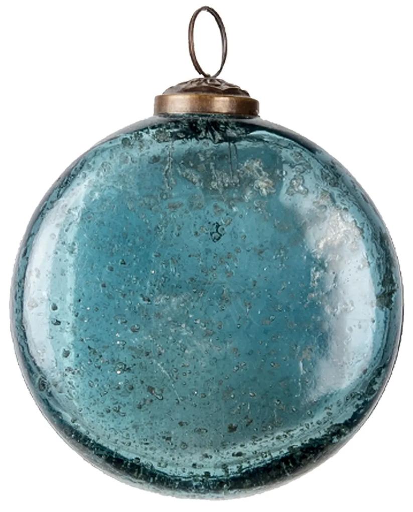 Modrá sklenená vianočné gule - Ø 10 cm