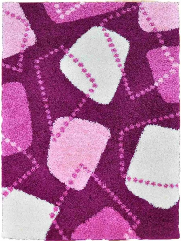 Kusový koberec Shaggy Luna Gerta fialový, Velikosti 80x150cm