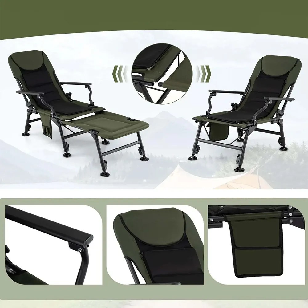 Veľká rybárska stolička s opierkou na nohy