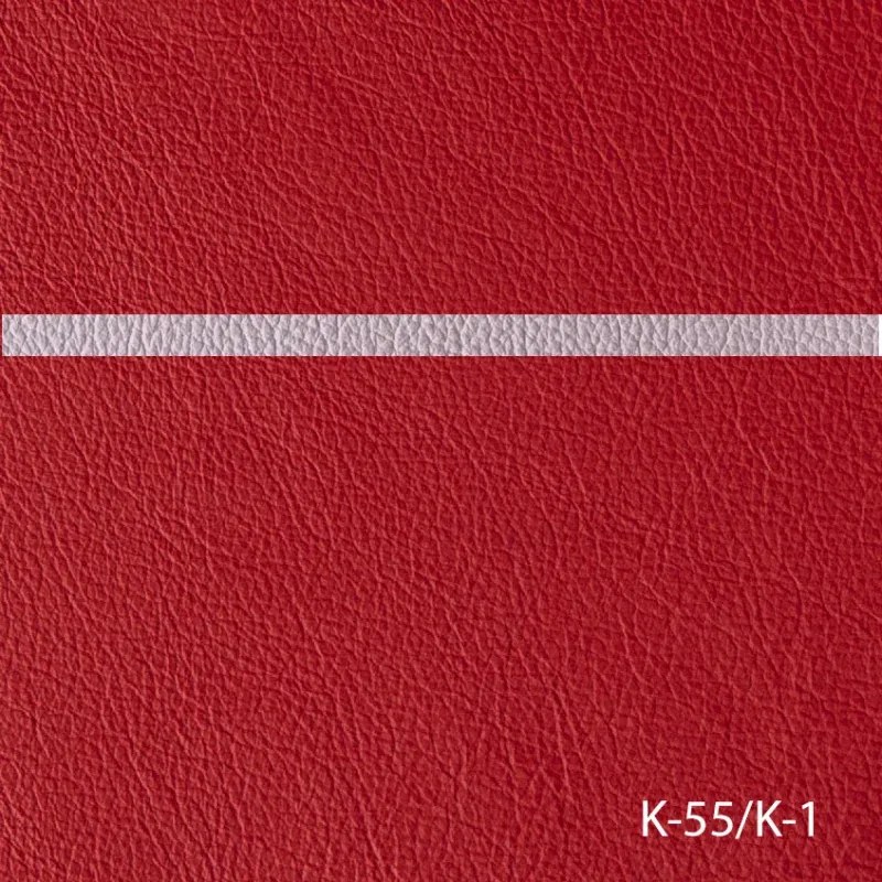 Kožená rohová sedacia súprava DUBAJ LUX XL II, Ľavá, červená/biela (K-55/K-1)