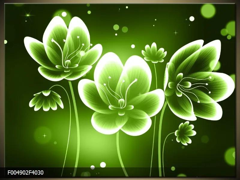Obraz na plátne Zelené kvety, Obdĺžnik 40x30cm 24,2 €