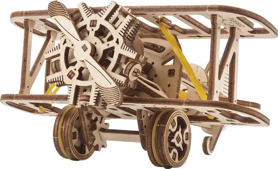 Ugears 3D mechanické puzzle Dvojplošník 84 ks