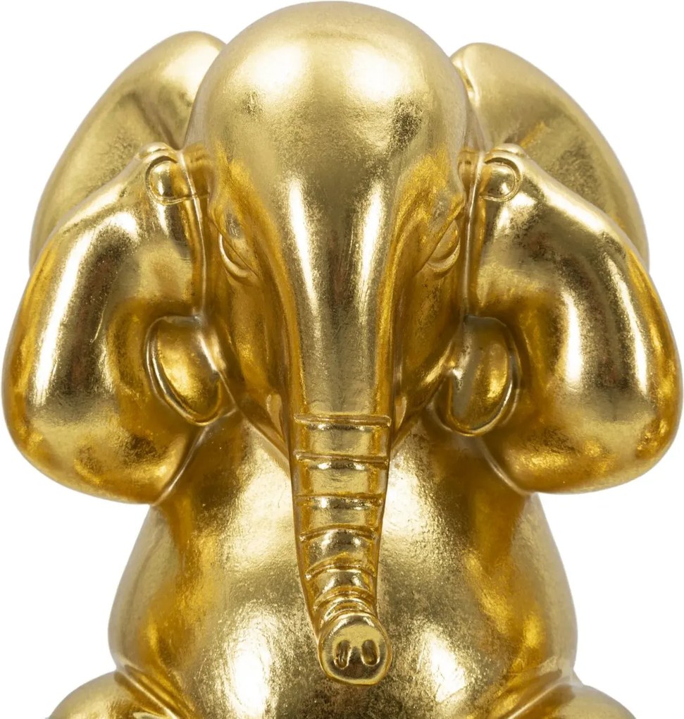 Sada 3 ks dekoratívnych figúrok Elephant zlatá