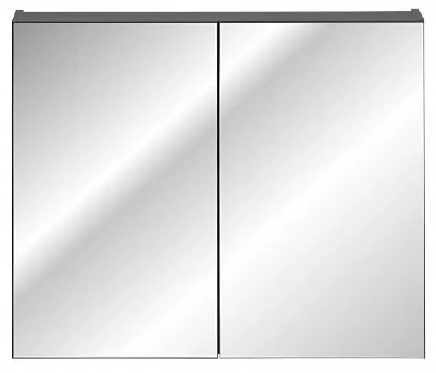 Závesná kúpeľňová skrinka so zrkadlom Santa Fe K 84-80-A-2D čierna