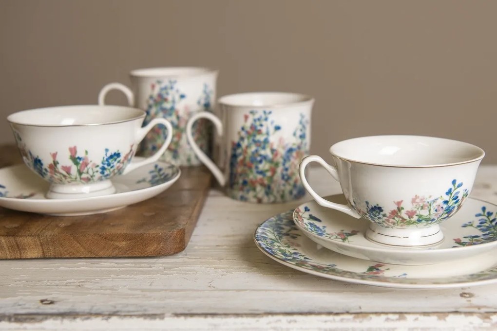Porcelánový hrnček a kvety Floweries - 12*9*9 cm / 330 ml