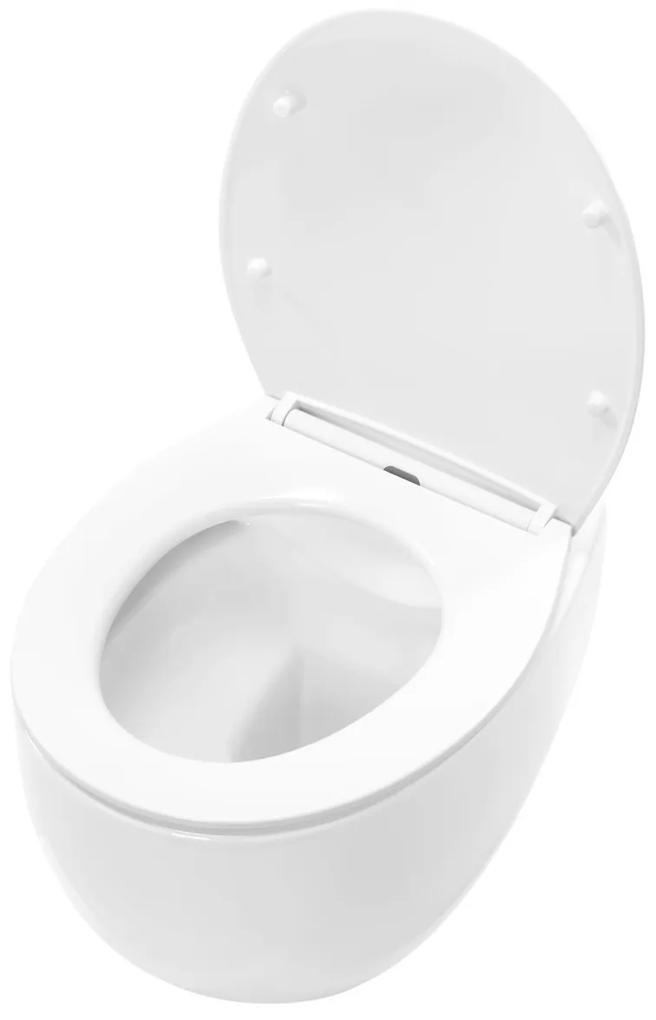 Závěsná WC mísa s prkénkem Rea Lars bílá