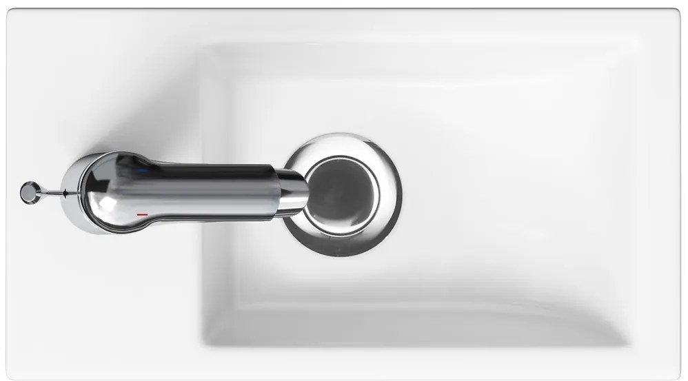 Cersanit Mille, závesná WC skrinka 392x214x590 mm + keramické umývadlo Como, biela matná, S801-568