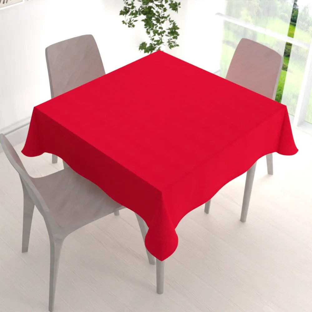 Biante Štvorcový bavlnený saténový obrus ST-010 Sýto červený 80x80 cm