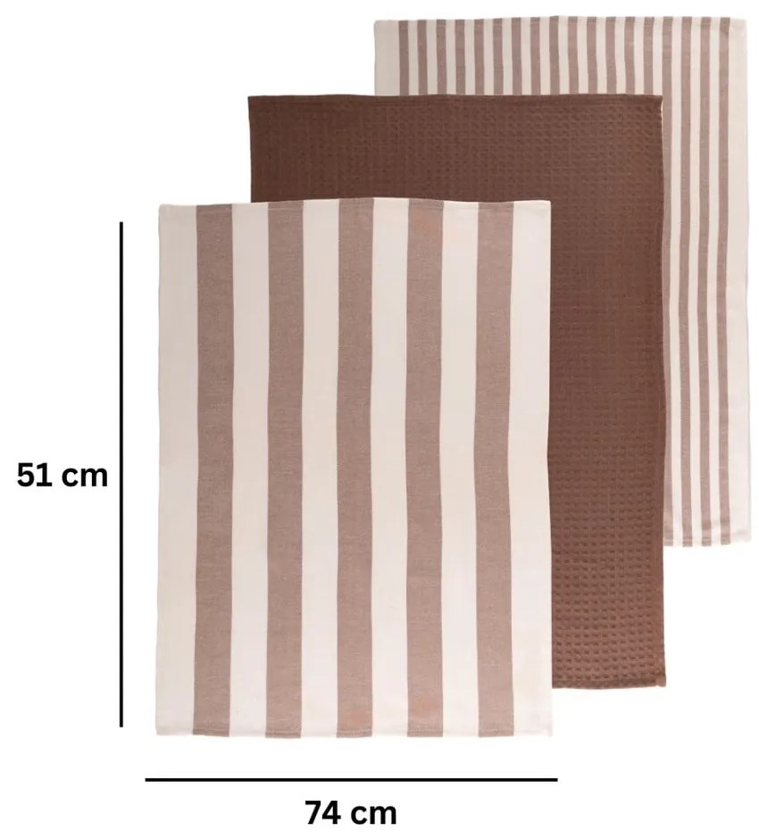 Bavlnené utierky v súprave 3 ks 51x74 cm Marra – Tiseco Home Studio