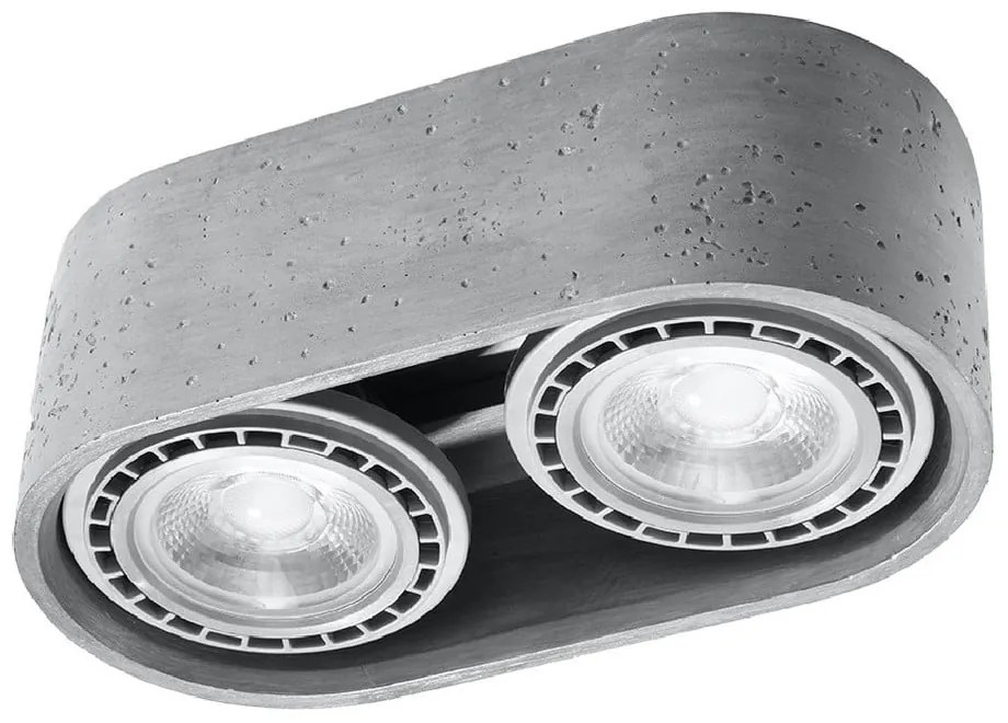 Sivé bodové svietidlo 27x14 cm Spattio - Sollux