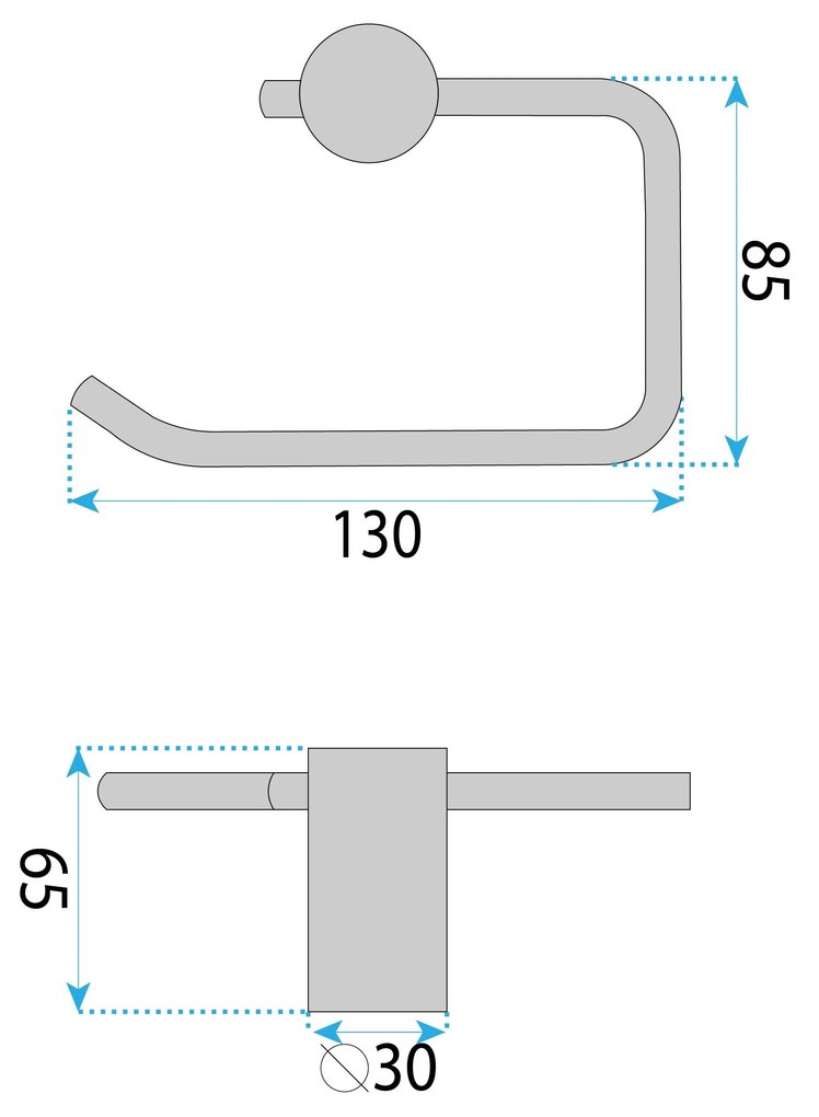 Rea Prism, držiak na toaletný papier 9711, medená matná, REA-98022