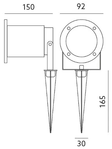 LED Vonkajšie svietidlo BLAKE 2 GU10/4W/230V IP65