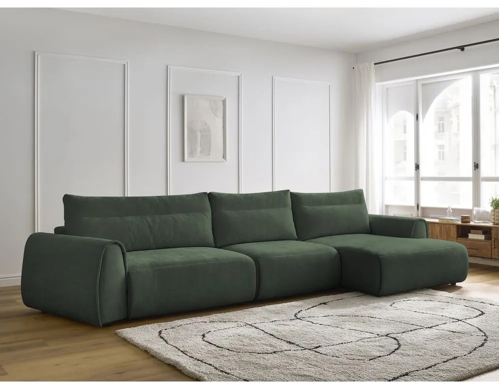 Tmavozelená rohová pohovka Aden – Bobochic Paris