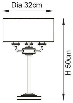 Endon 99149 - Stolná lampa HIGHCLERE 3xE14/18W/230V šedá/lesklý chróm