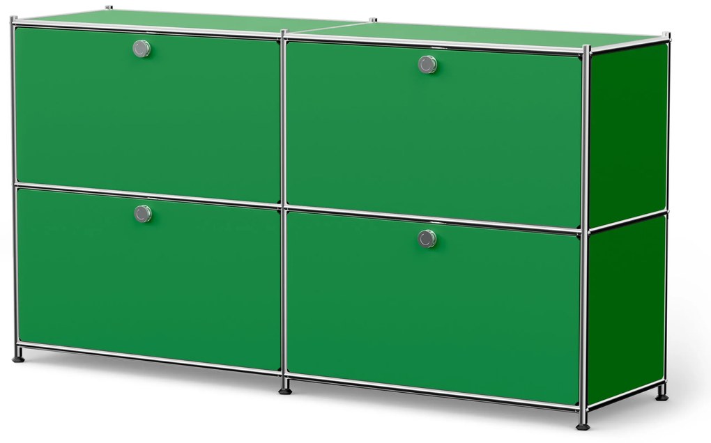 Kovová odkladacia skrinka »CN3« s výklopnými priečinkami, zelená