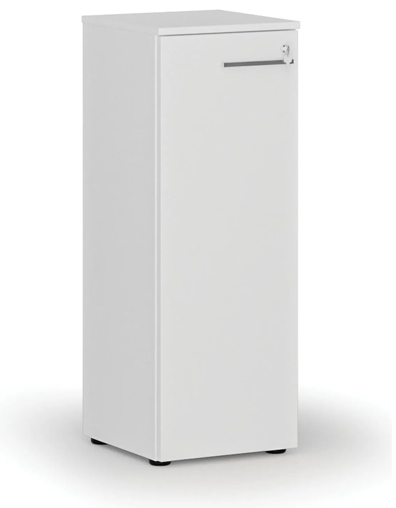 Nízka kancelárska skriňa s dverami PRIMO WHITE, 400 x 420 x 1087 mm, biela