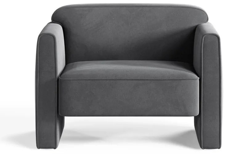Sivé zamatové kreslo Abby – Micadoni