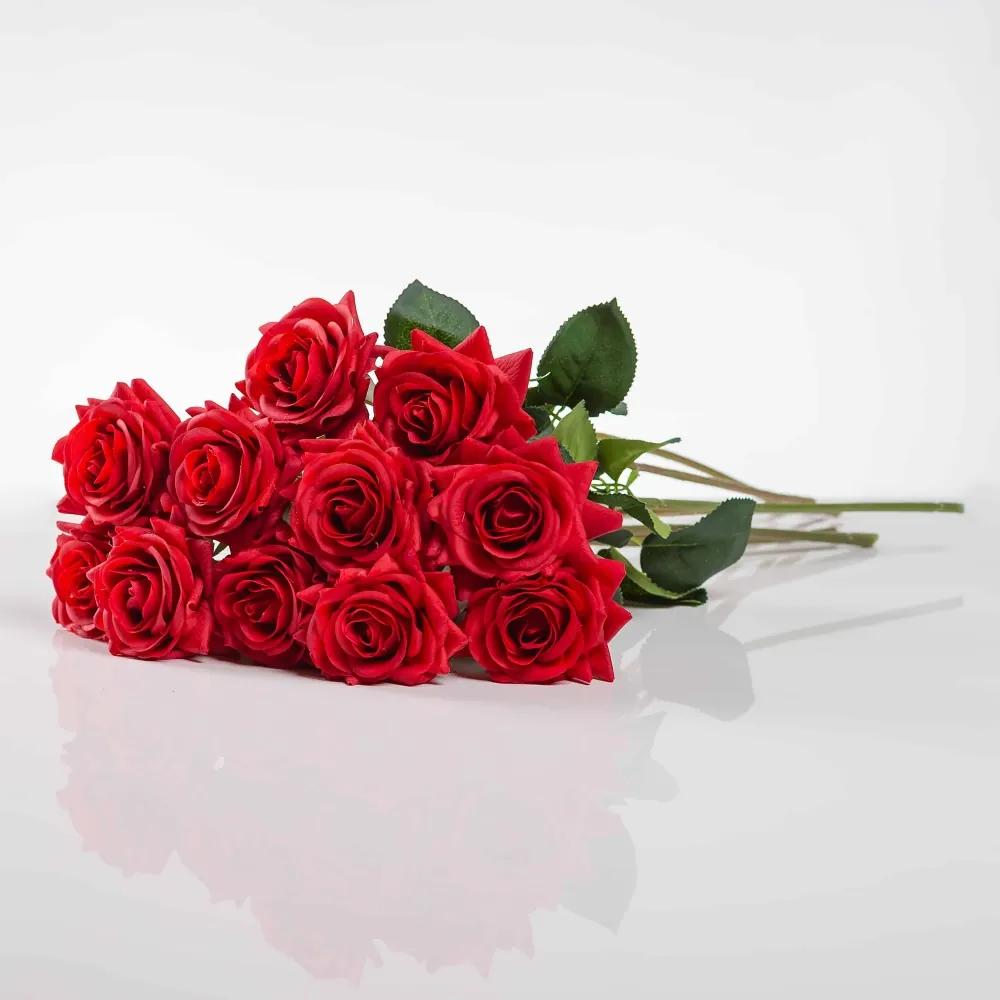 Umelá ruža RUŽENA červená. Cena uvedená za 1 kus.