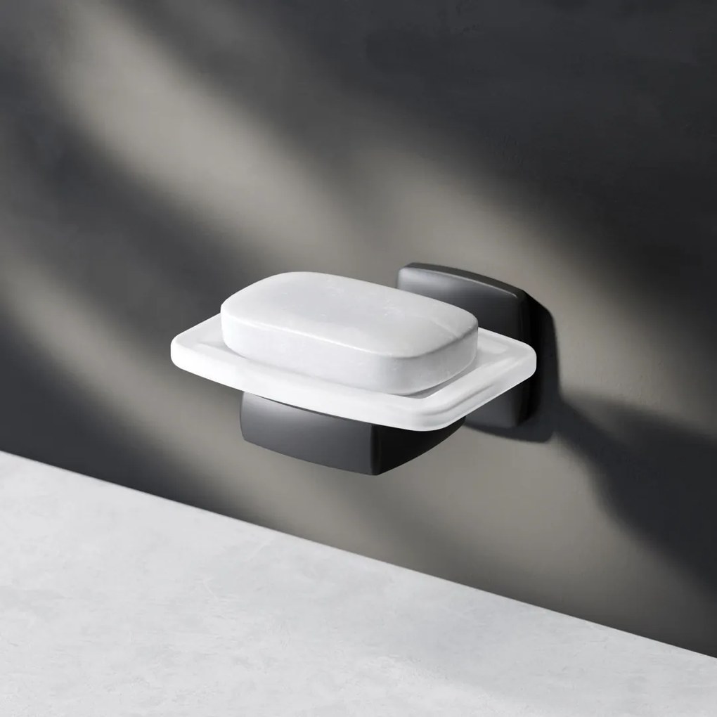 Miska na mydlo AM.PM Gem AGA34222 nástenná, sklo, čierna