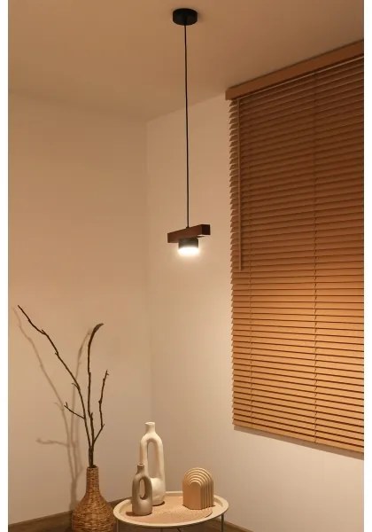 Duolla - Závesný luster na lanku IRONLINE 1xGX53/3W/230V borovica dub/čierna