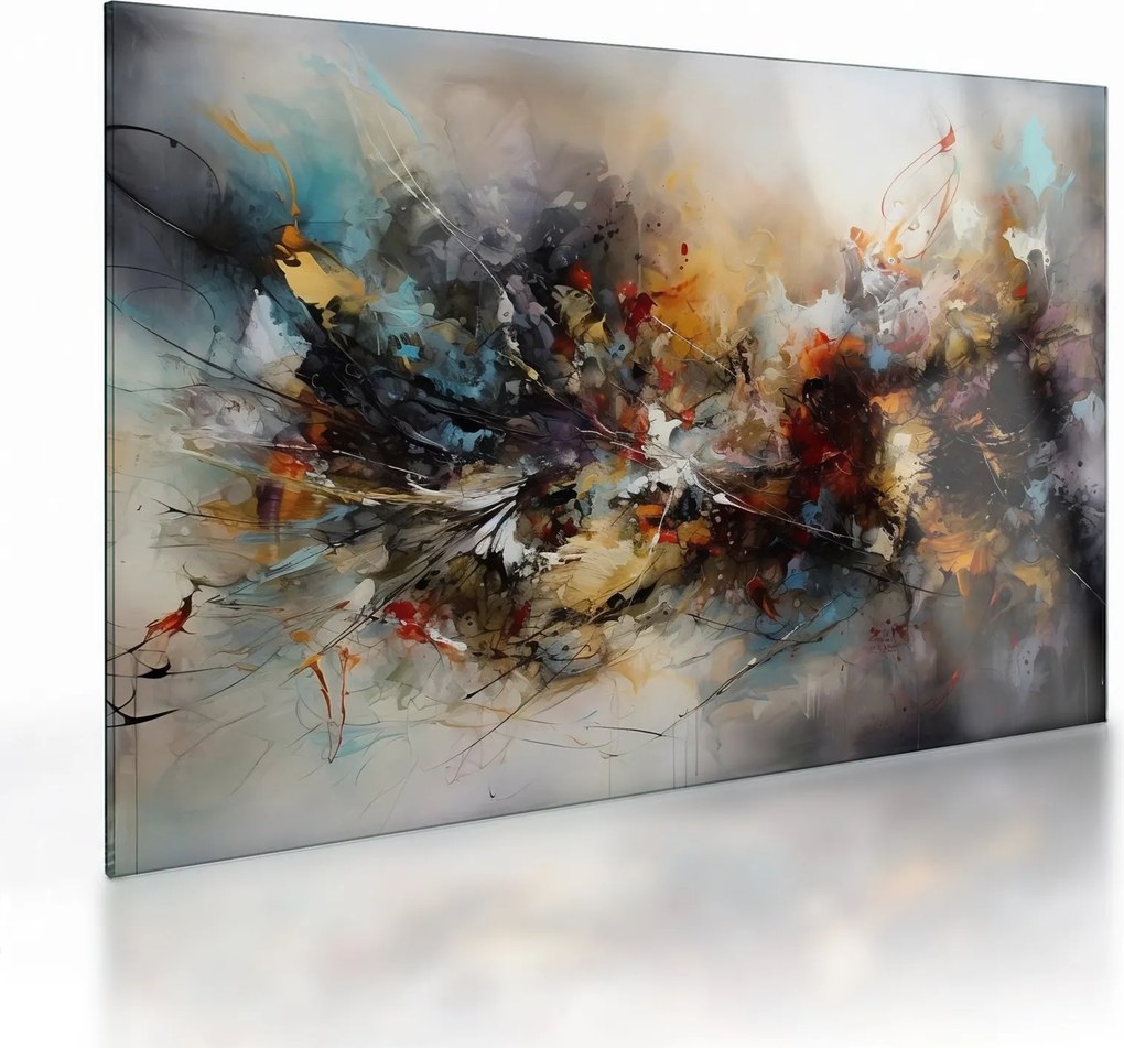 Sklenený obraz - Abstraktná grafika (70x50 cm)