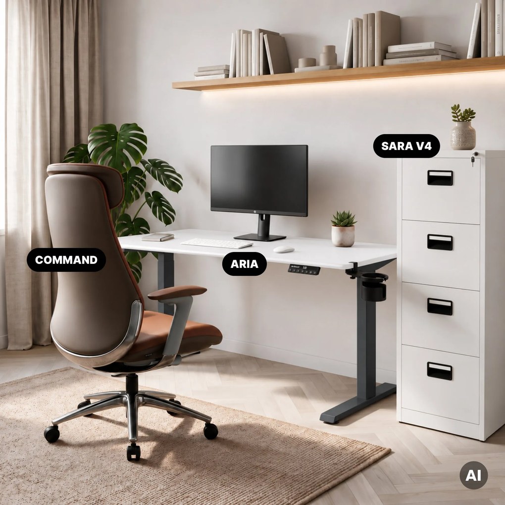 Elektrický stôl s nastavením výšky ergonomický antracitovo-bieli, 1400x700 mm: ARIA