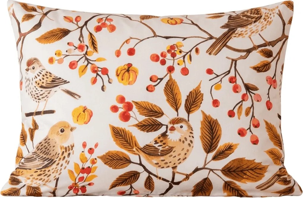Obliečka na vankúš z mikrovlákna BIRDS PUMPKIN 70x90 cm, hnedá