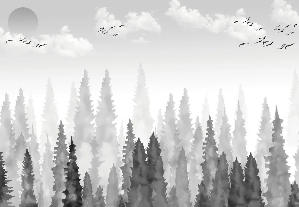 Fototapeta - Akvarelový les (147x102 cm)