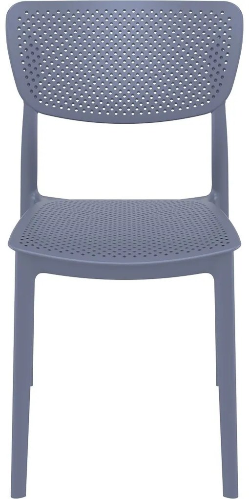 LUCY záhradná stolička bez podrúčok dark grey