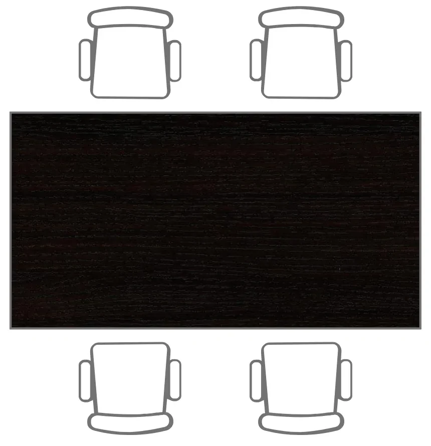 Stôl jedálenský, 2000 x 800 mm, tmavo sivá podnož, wenge