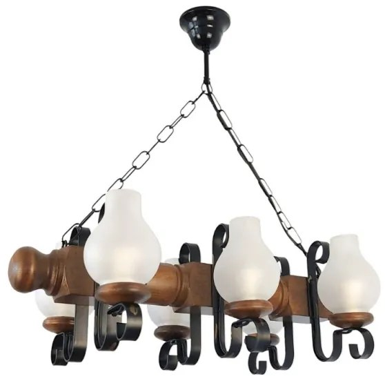 Brilagi - Luster na reťazi RUSTIC 6xE14/40W/230V buk/orech