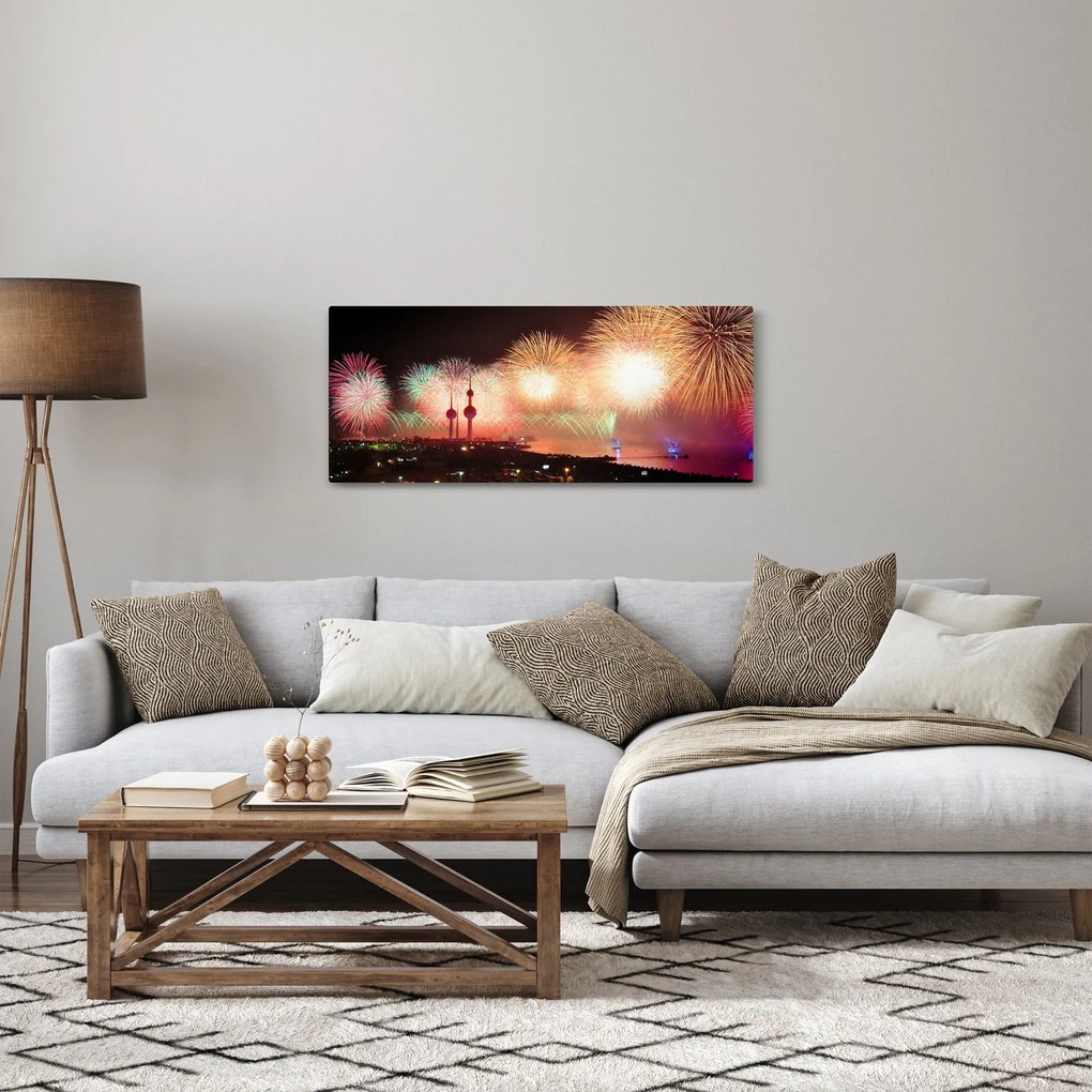 Obraz ohňostroja (120x50 cm)