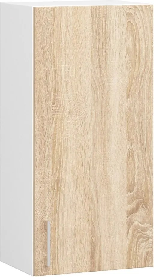 Kuchynská linka Lima 240 cm presklená biela/dub sonoma