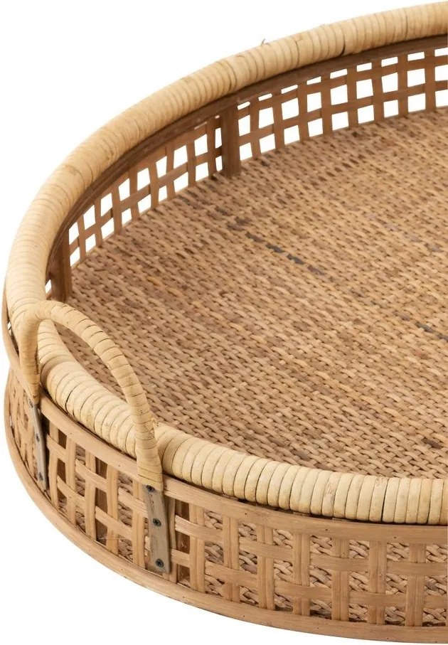 Prírodný oválny ratanový podnos s uchami Rattan / Bamboo M - 57*43*15 cm