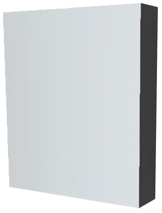 Mereo, Mereo Kúpeľňová zrkadlová skrinka 60 cm, galerka, 1x dvierka ľavá, Multidecor, Čierna Supermat, MER-CN798G61CIPM