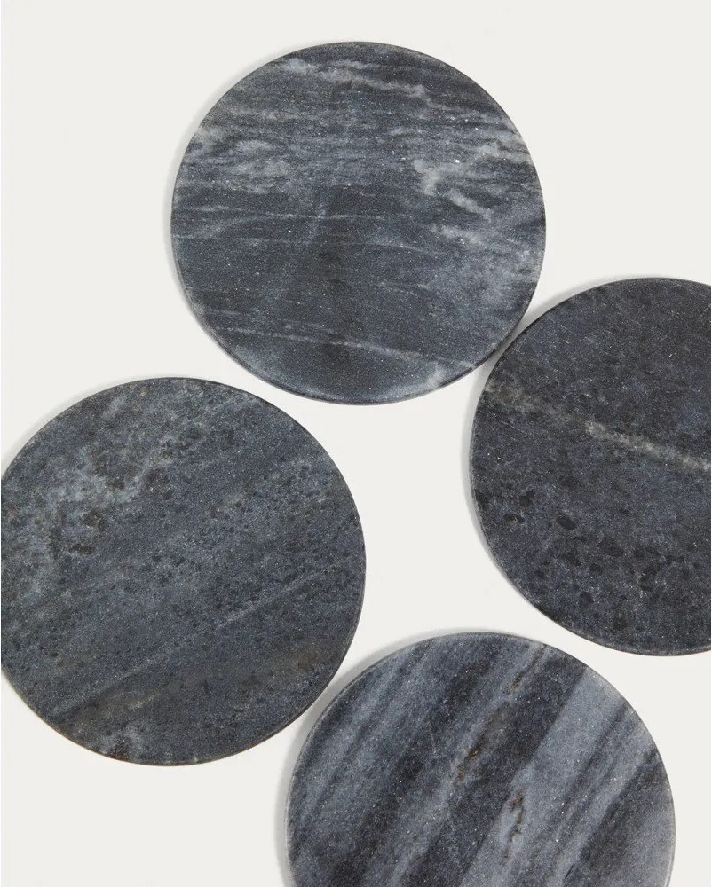 Sivé mramorové tácky v súprave 4 ks Tresa – Kave Home