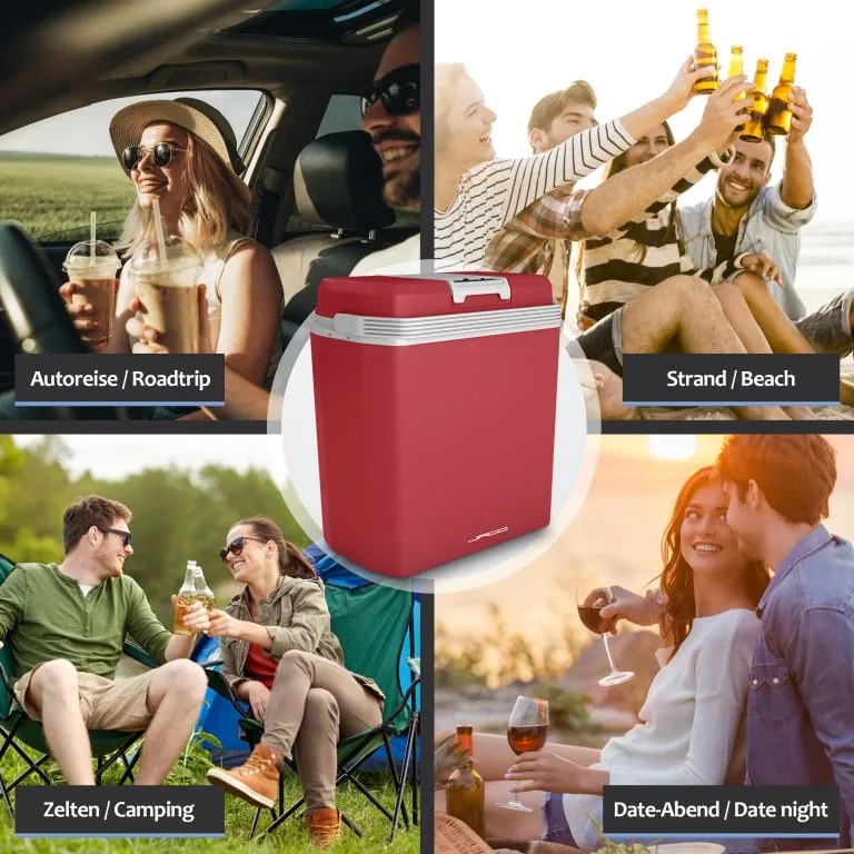 Jago Elektrický chladiaci box 2 v 1, 20 l, červená