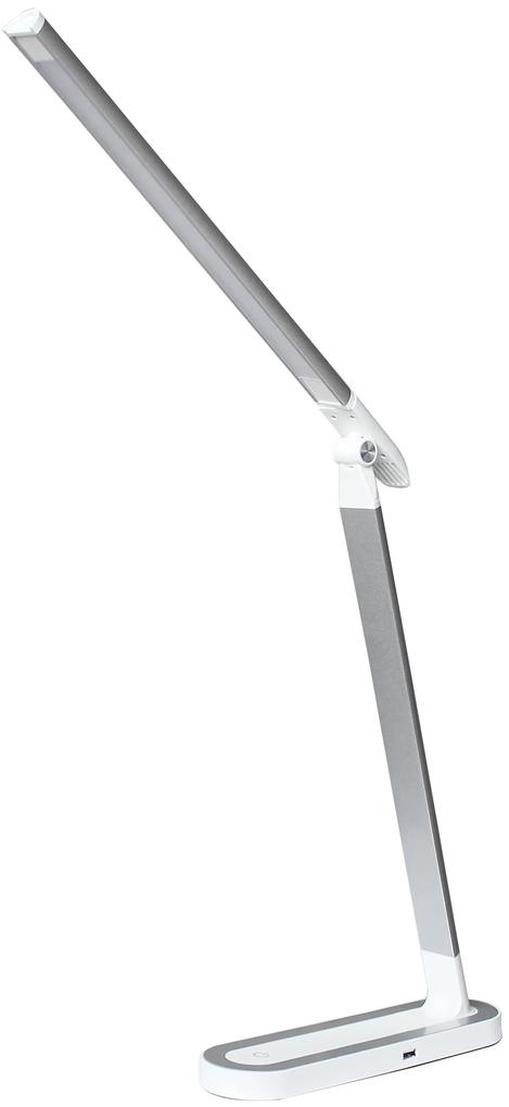 RABALUX LED stolová kancelárska lampa MISHA, 7W, denná biela, strieborná, biela