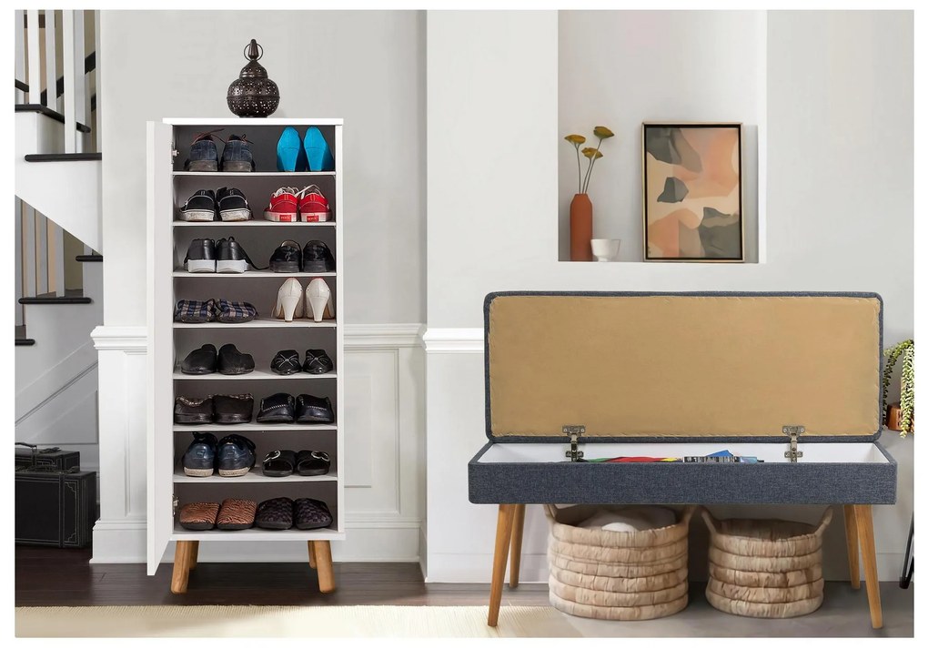 Predsieňová zostava Beside 47 (biela + tmavomodrá). Akcia -18%. Vlastná spoľahlivá doprava až k Vám domov. 1094022