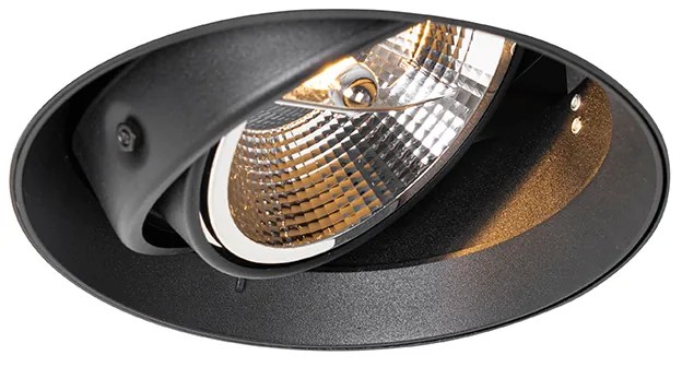 Moderné zapustené bodové svetlo čierne GU10 AR111 okrúhle bez rámu - Oneon