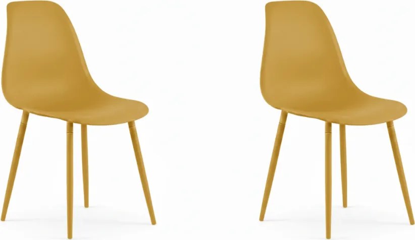 Sada 2 ks plastových stoličiek OSAKA, horčicová