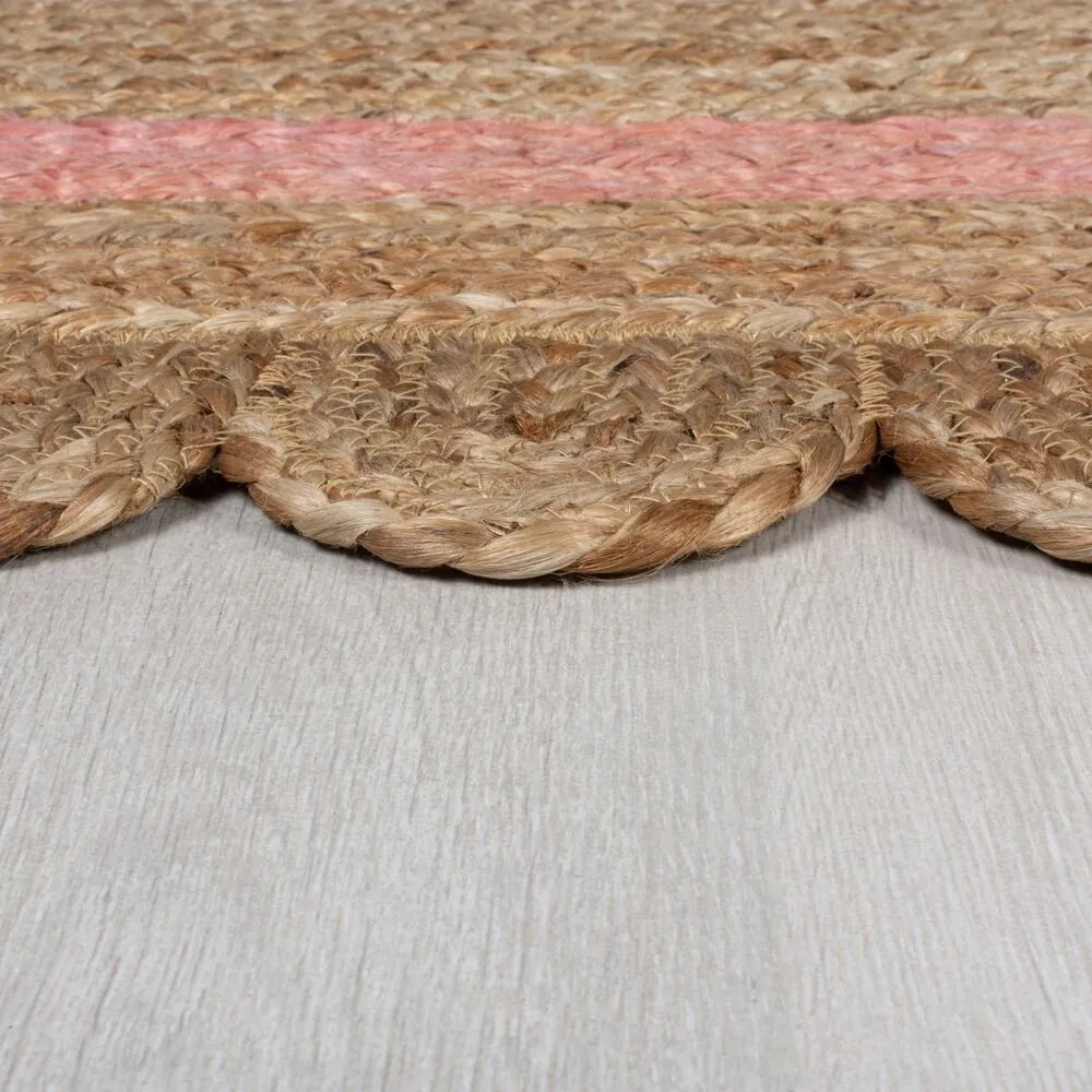 Flair Rugs koberce Kusový koberec Grace Jute Natural/Pink - 160x230 cm